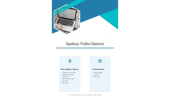 Hypothesis Problem Statement One Pager Sample Example Document
