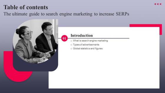 I20 The Ultimate Guide To Search Engine Marketing To Increase Serps Table Of Contents MKT SS V