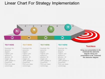 Ic linear chart for strategy implementation flat powerpoint design