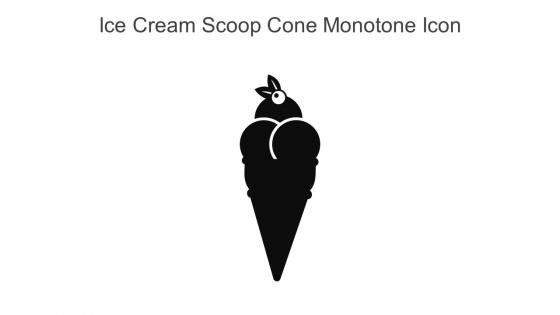 Ice Cream Scoop Cone Monotone Icon In Powerpoint Pptx Png And Editable Eps Format