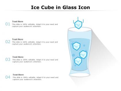 Ice cube in glass icon