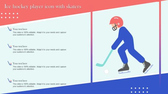Ice Hockey Player Icon With Skaters