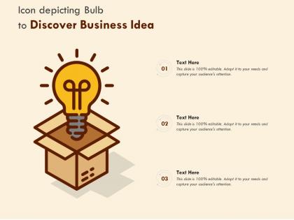 Icon depicting bulb to discover business idea
