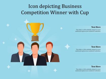 Icon depicting business competition winner with cup