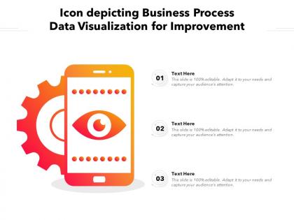Icon depicting business process data visualization for improvement