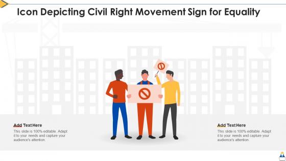 Icon depicting civil right movement sign for equality