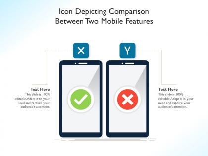 Icon depicting comparison between two mobile features