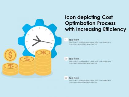 Icon depicting cost optimization process with increasing efficiency