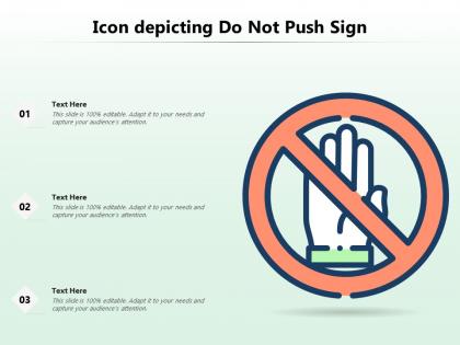 Icon depicting do not push sign