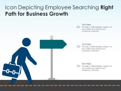 Icon depicting employee searching right path for business growth