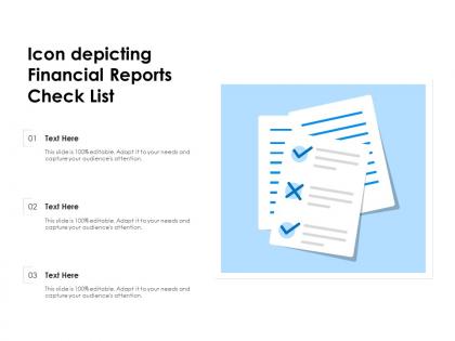 Icon depicting financial reports check list