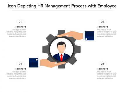 Icon depicting hr management process with employee