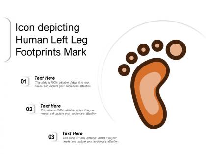 Icon depicting human left leg footprints mark