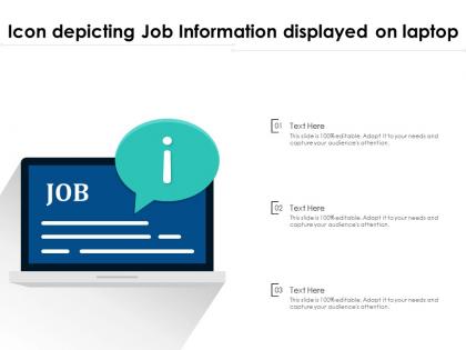 Icon depicting job information displayed on laptop