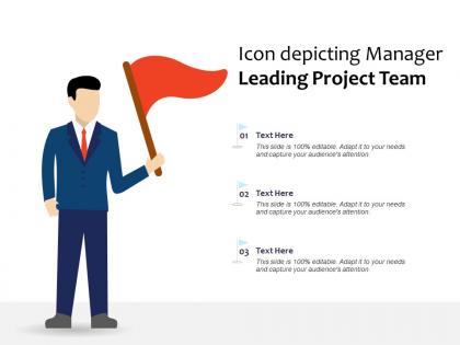 Icon depicting manager leading project team
