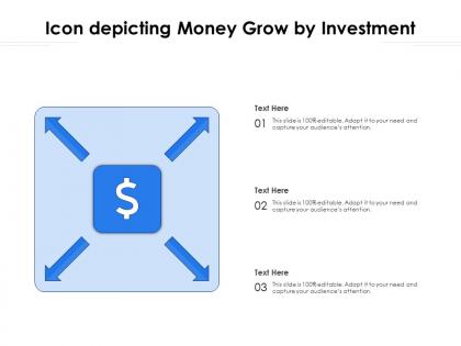 Icon depicting money grow by investment