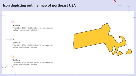 Icon Depicting Outline Map Of Northeast USA
