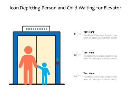Icon depicting person and child waiting for elevator