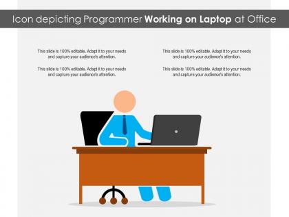 Icon depicting programmer working on laptop at office