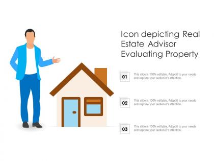 Icon depicting real estate advisor evaluating property