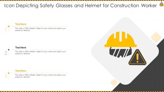 Icon Depicting Safety Glasses And Helmet For Construction Worker