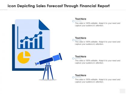 Icon depicting sales forecast through financial report