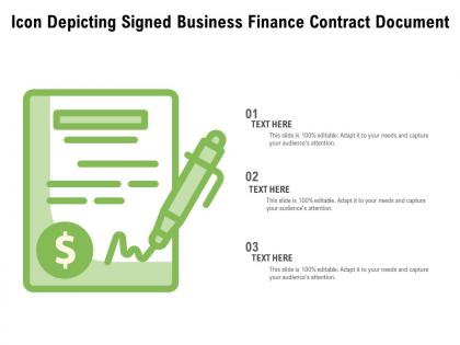 Icon depicting signed business finance contract document