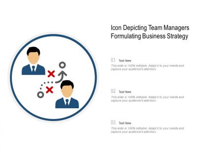 Icon depicting team managers formulating business strategy