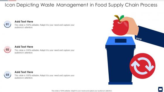 Icon depicting waste management in food supply chain process