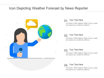 Icon depicting weather forecast by news reporter