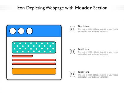 Icon depicting webpage with header section