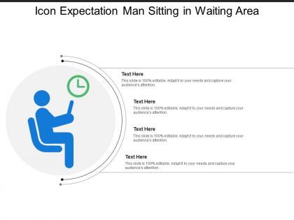 Icon expectation man sitting in waiting area