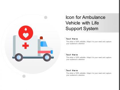 Icon for ambulance vehicle with life support system
