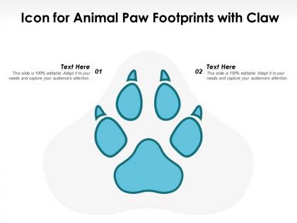 Icon for animal paw footprints with claw