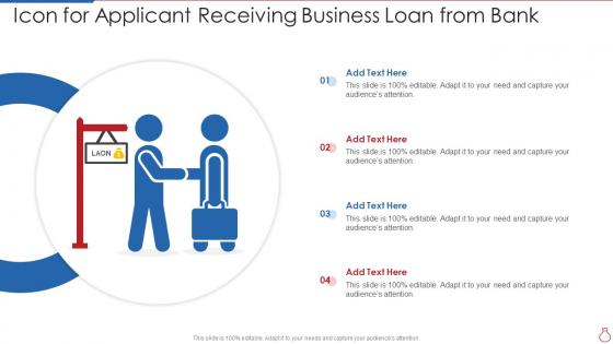 Icon For Applicant Receiving Business Loan From Bank