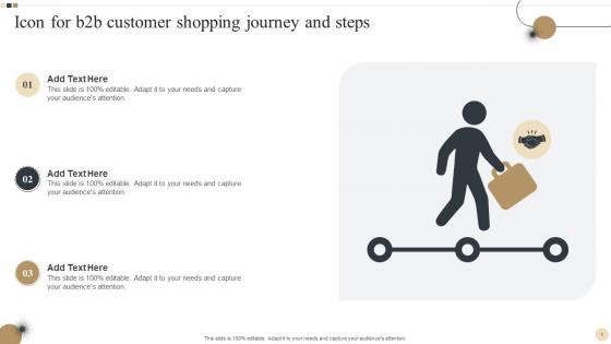 Icon For B2B Customer Shopping Journey And Steps