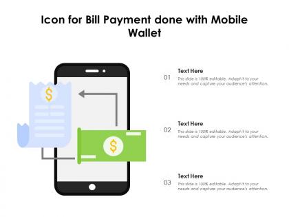 Icon for bill payment done with mobile wallet