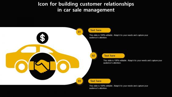 Icon For Building Customer Relationships In Car Sale Management