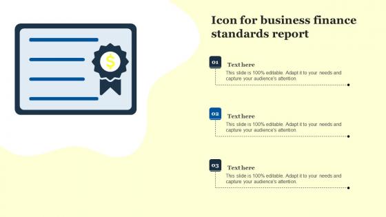 Icon For Business Finance Standards Report