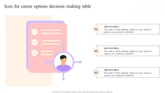 Icon For Career Options Decision Making Table