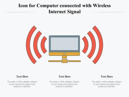 Icon for computer connected with wireless internet signal