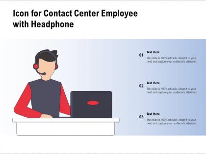 Icon for contact center employee with headphone