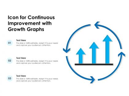 Icon for continuous improvement with growth graphs