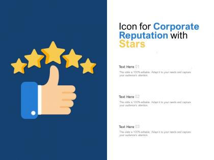 Icon for corporate reputation with stars