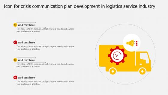 Icon For Crisis Communication Plan Development In Logistics Service Industry