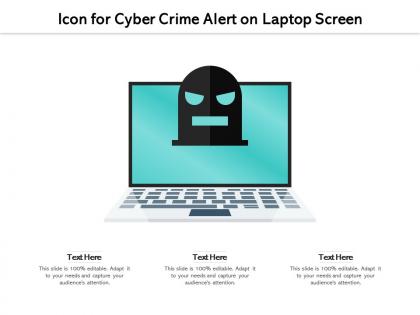Icon for cyber crime alert on laptop screen