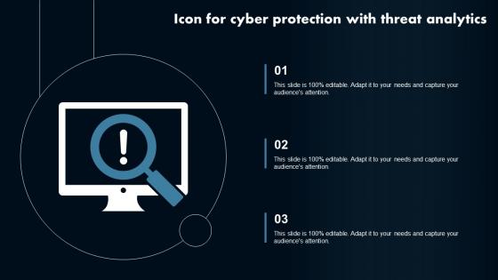 Icon For Cyber Protection With Threat Analytics