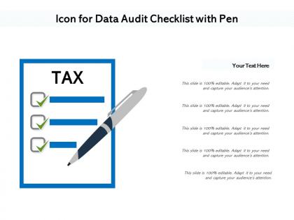 Icon for data audit checklist with pen