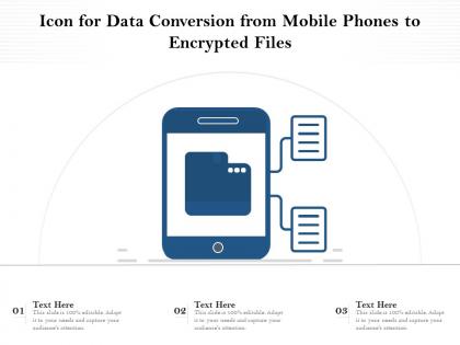Icon for data conversion from mobile phones to encrypted files