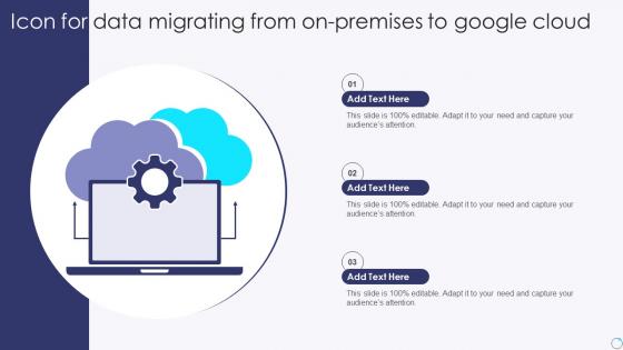 Icon For Data Migrating From On Premises To Google Cloud